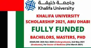 Khalifa University Scholarships UAE | Fully Funded